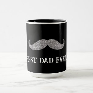Caneca Dia de os pais Black Silver Mustache
