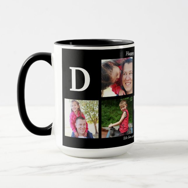 Caneca Dia de os pais de café de colagem do PAI de fotos  (Esquerda)