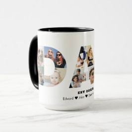 Caneca Dia de os pais do pai de Colagem de Fotografias An