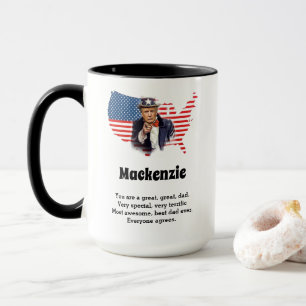 Caneca Dia de os pais Donald Trump Adicionar Nome Engraç