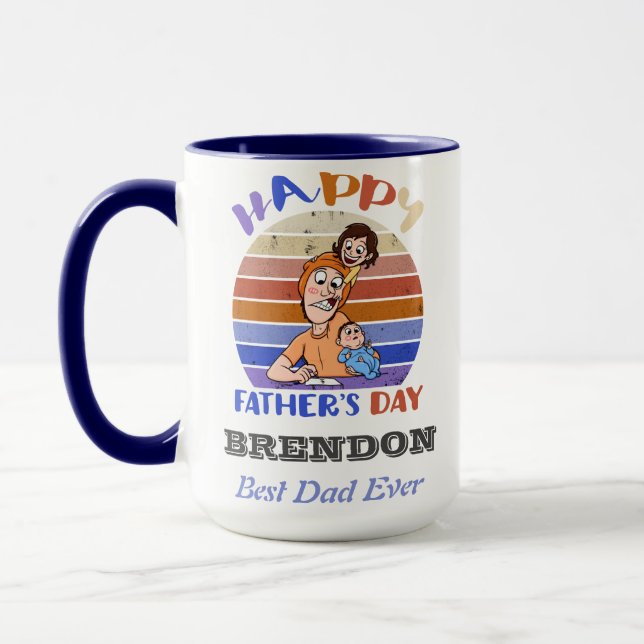 Caneca Dia de os pais engraçado personalizado (Esquerda)