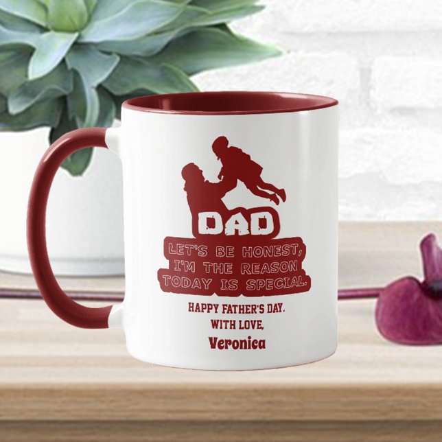 Caneca Dia de os pais Engraçado Personalizado Maroon (Criador carregado)