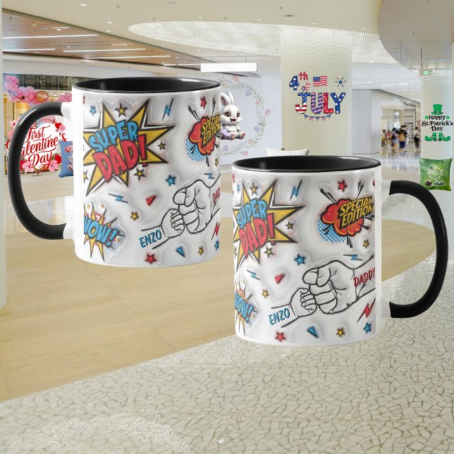 Caneca Dia de os pais personalizado "Fist Bump" (Criador carregado)