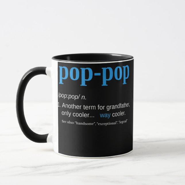 Caneca Dia de os pais Vovô de Definição pop pop  (Esquerda)