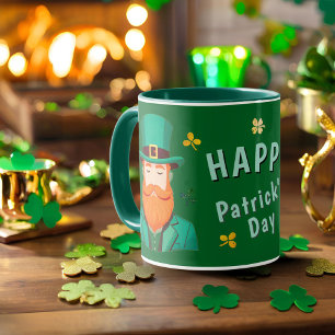 Caneca Dia de Patrick do Leprechaun Clover Shamrock
