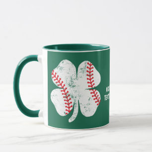 Caneca Dia de São Patrício Baseball 4 deixa Shamrock Clov