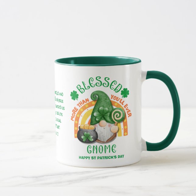 Caneca Dia de São Patrício BESSED Irish GnomChristian (Direita)