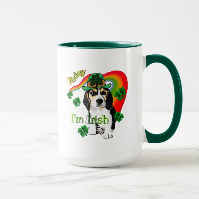 Caneca Dia de São Patrício de Beagle (Direita)