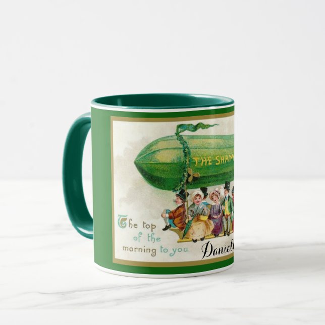 Caneca Dia de São Patrício de Diversão Irlandês Zeppelin (Frente Esquerda)