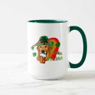 Caneca Dia de São Patrício do golden retriever