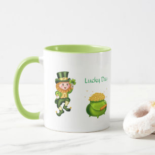 Caneca Dia de São Patrício Leprechaun & Pote de Ouro