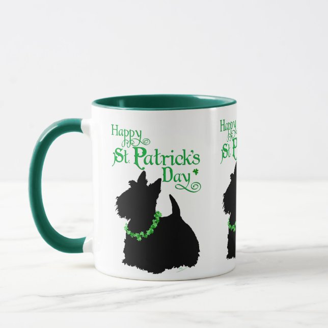 Caneca Dia de São Patrício Scottish Terrier (Esquerda)