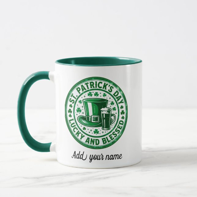 Caneca Dia de São Patrício Sortudo e Abençoado (Esquerda)
