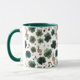 Caneca Dia de São Patrício Trevo Musical