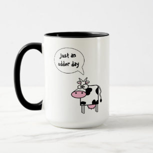 Caneca Dia Divertido da Vaca de Desenho Animado Fofo Úber