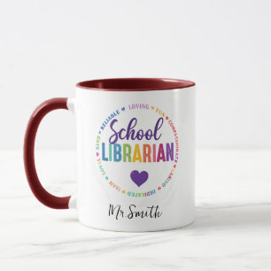 Caneca Dia do Bibliotecário Escolar Personalizado   Nome 