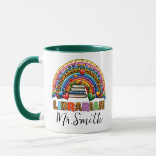 Caneca Dia do Bibliotecário Escolar Personalizado Nome