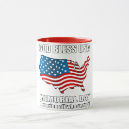 Caneca Dia do Memorial dos EUA do deus abençoe