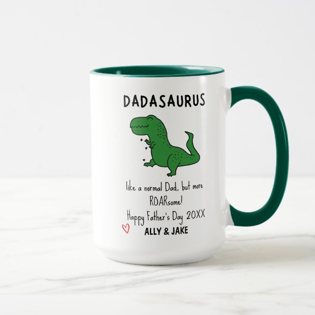 Caneca Dia do Pai Engraçado T-rex Mug (Direita)