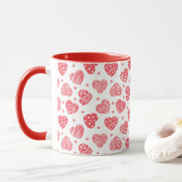 Caneca Dia dos Namorados Amor Corações Vermelhos