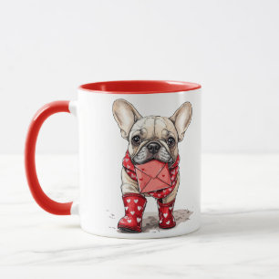 Caneca Dia dos Namorados Carta de Amor de Bulldog Francês