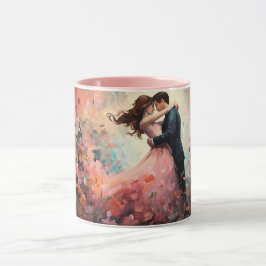 Caneca Dia dos Namorados Casal Romântico Silhueta Amor