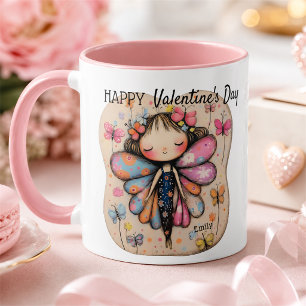 Caneca Dia dos Namorados Fada Borboleta Fofo Personalizad