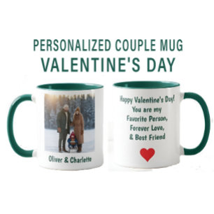 Caneca Dia dos Namorados Foto & Nome Personalizados Casal
