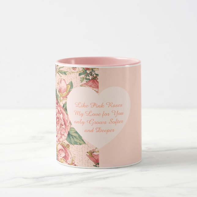 Caneca Dia dos Namorados Romântico com Rosas Lindas (Centro)