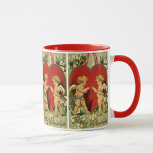 Caneca Dia dos Namorados Vintage, Querubins Fazem um Dese