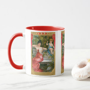 Caneca Dia dos Namorados Vintage, Senhora Vitoriana com Q