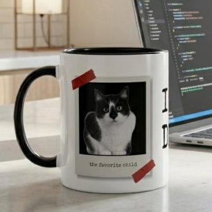 Caneca Dia dos Pais Engraçado 2-Foto Polaroid Gato Pai