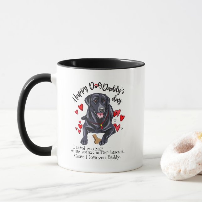Caneca Dia dos pais feliz de seu labrador retriever (Com Donut)