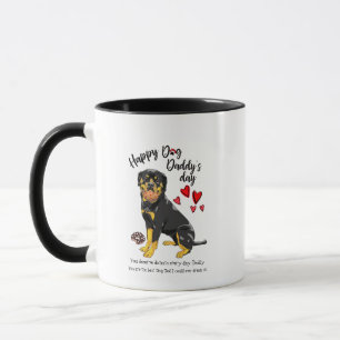 Caneca Dia dos pais feliz de seu Rottweiler Loving