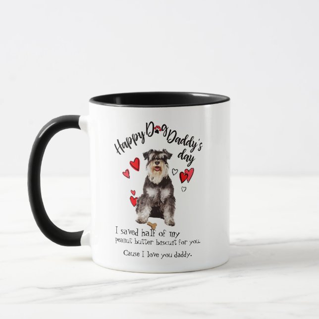 Caneca Dia dos pais feliz de seu Schnauzer diminuto (Esquerda)