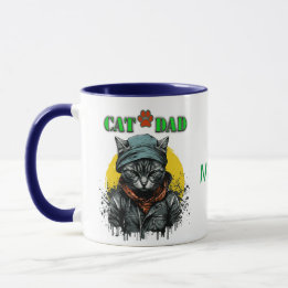 Caneca Dia dos Pais - GATO PAI. Nome/mensagem editável