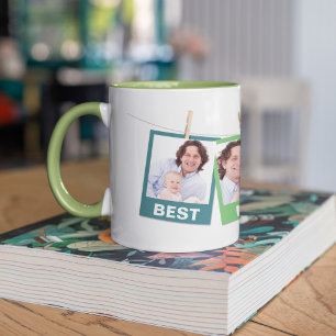 Caneca Dia dos Pais Melhor Pai do Mundo 3 Colagem de Fo