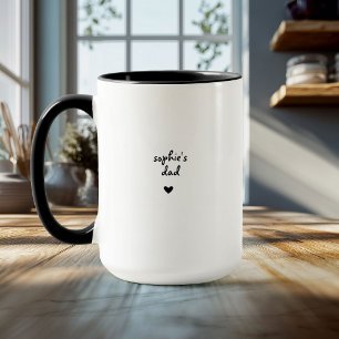 Caneca Dia dos Pais Minimalista Fofo Personalizado Papai