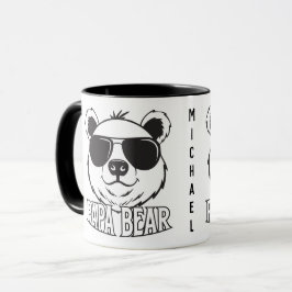 Caneca Dia dos Pais | PaBear | Preto branco | NOME