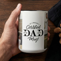Caneca Dia dos Pais Papai Certificado Colagem de F