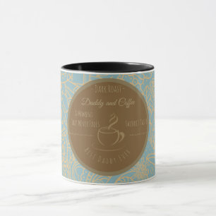 Caneca Dia dos Pais, Papai e Café, Melhor Papai do Mundo 