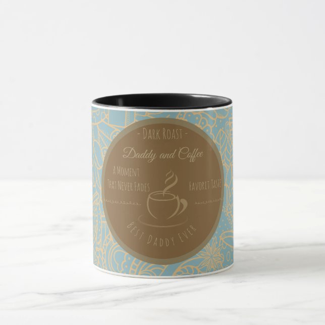 Caneca Dia dos Pais, Papai e Café, Melhor Papai do Mundo  (Centro)