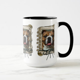 Caneca Dia dos pais - patas de pedra - buldogue