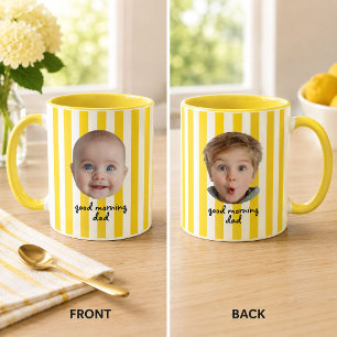 Caneca Dia dos Pais Personalizado 2 Foto Bebê Rosto Amare