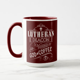 Caneca Diácono do Lutheran, psto pelo deus e pelo café