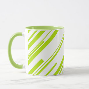 Caneca Diagonais - Verde limão e branco