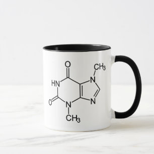 Caneca Diagrama Químico da Molécula de Teobromina do Choc