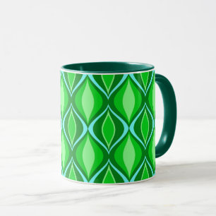 Caneca Diamantes modernos do meio século, verde esmerald