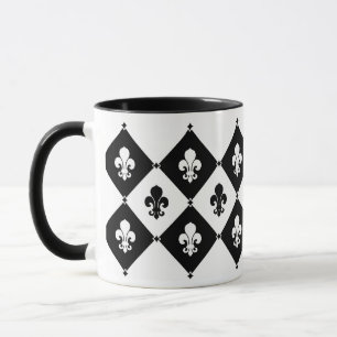 Caneca Diamond Fleur De Lis Pattern