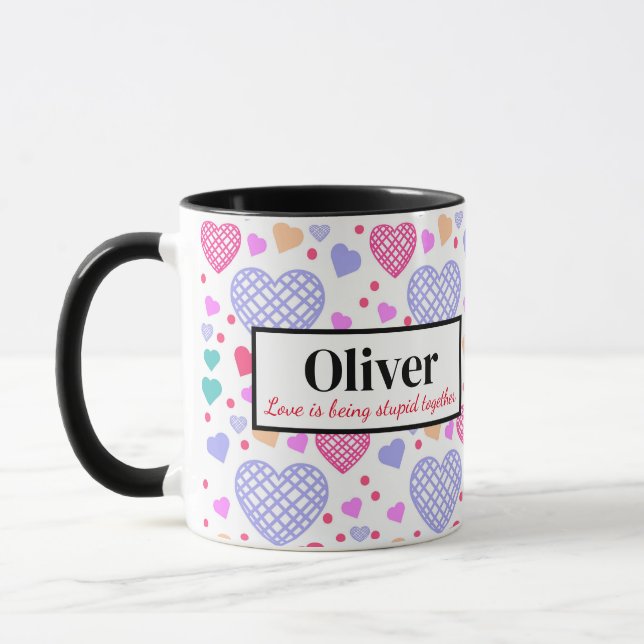 Caneca Dias de os namorados Personalizados O Amor Está Se (Esquerda)